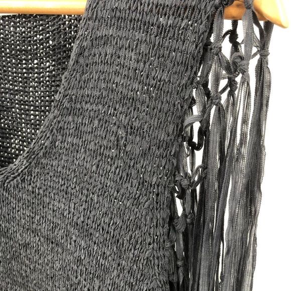 Miilla Grey Knit Fringe Sleeve Cover Up Mini Dress - Picture 3 of 11